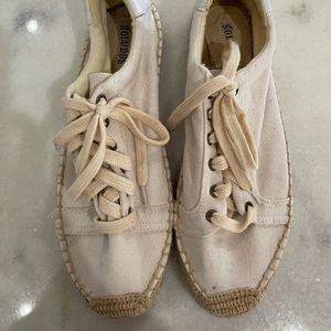 Soludos White Platform Espadrilles
